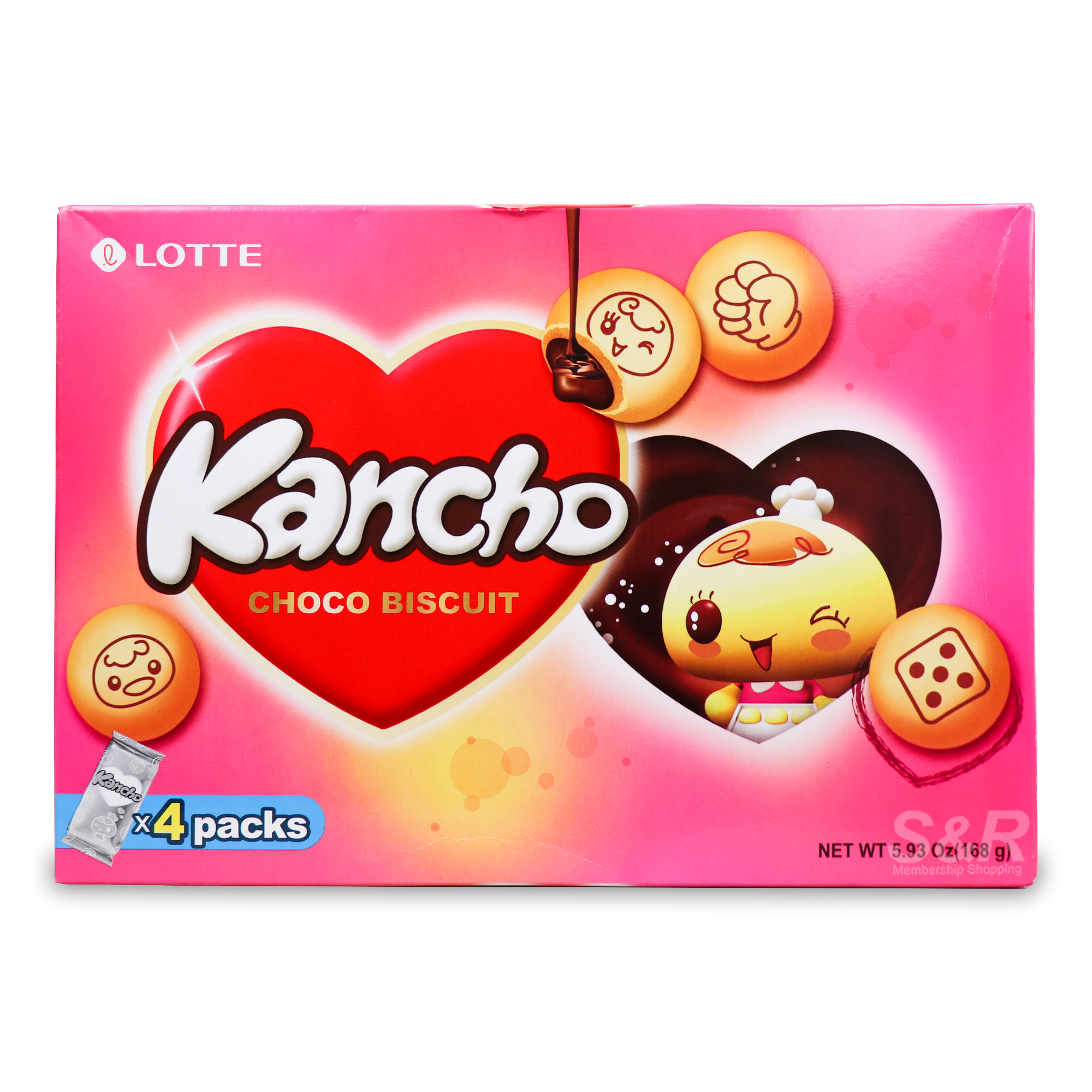 Lotte Kancho Chocolate Filled Biscuits 168g